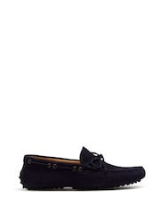 Oliver Sweeney Lastres Navy Suede Driving Shoes - Image 1 of 5