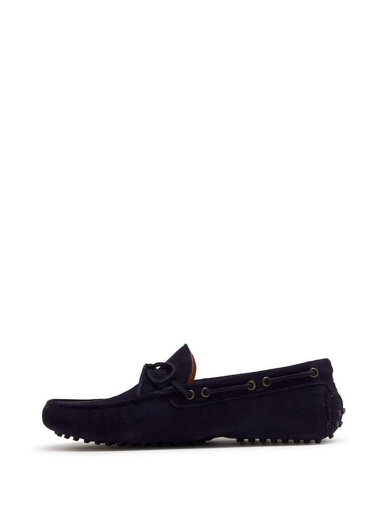 Oliver Sweeney Lastres Navy Suede Driving Shoes - Image 2 of 5