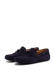 Oliver Sweeney Lastres Navy Suede Driving Shoes - Image 3 of 5