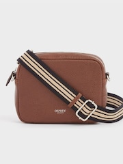 OSPREY LONDON Chiswick Chocolate Grainy Hide Leather Crossbody Bag - Image 2 of 5