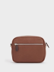 OSPREY LONDON Chiswick Chocolate Grainy Hide Leather Crossbody Bag - Image 3 of 5