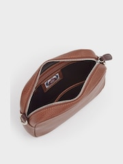 OSPREY LONDON Chiswick Chocolate Grainy Hide Leather Crossbody Bag - Image 4 of 5