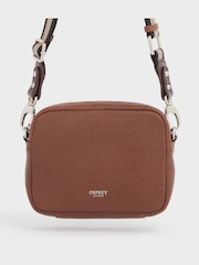 OSPREY LONDON Chiswick Chocolate Grainy Hide Leather Crossbody Bag - Image 5 of 5