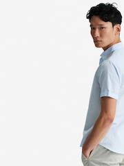 Oliver Sweeney Blue Eakring Blue Cotton/Linen Short Sleeved Shirt - Image 2 of 5