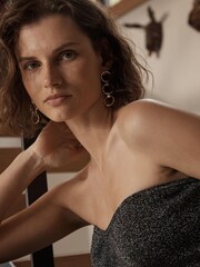 Metallic Black Sparkle Bandeau Boobtube - Image 4 of 5