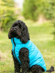 Hugo & Hudson Dark Green and Grey Reversible Dog Puffer Jacket - Image 1 of 4