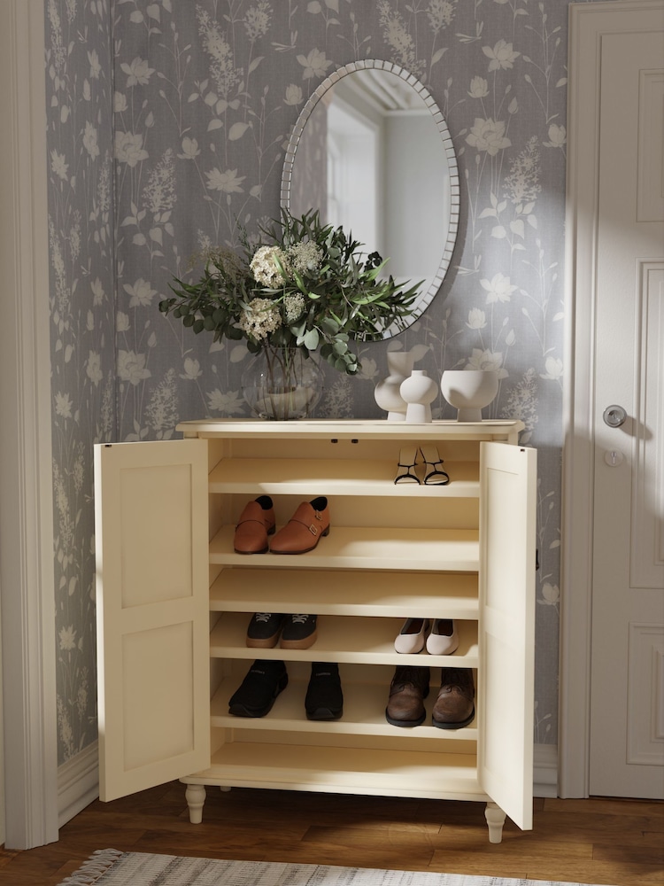 Laura Ashley Ivory Clifton Two-Door Shoe Storage Unit - Image 2 of 6