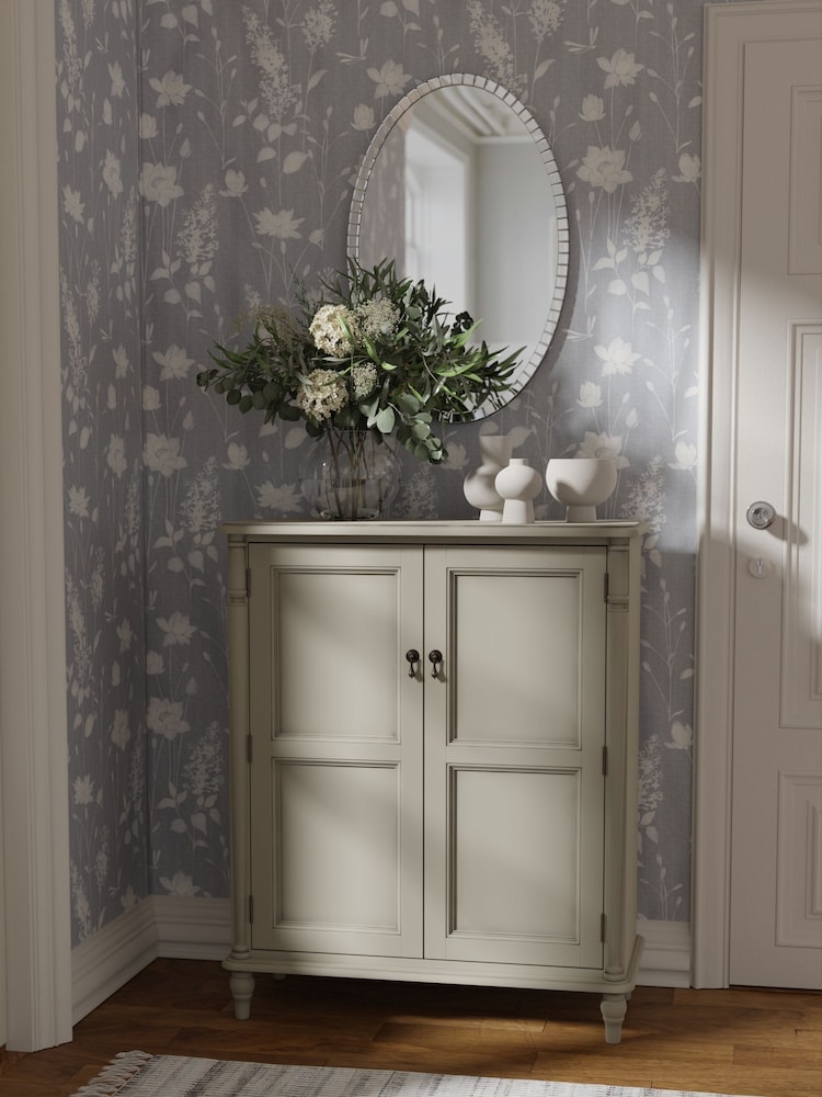 Laura Ashley Dove Grey Clifton Two-Door Shoe Storage Unit - Image 1 of 6