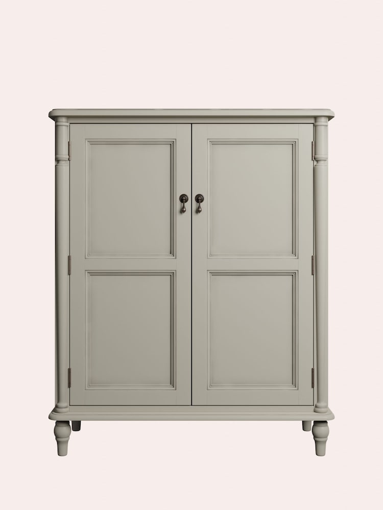 Laura Ashley Dove Grey Clifton Two-Door Shoe Storage Unit - Image 3 of 6