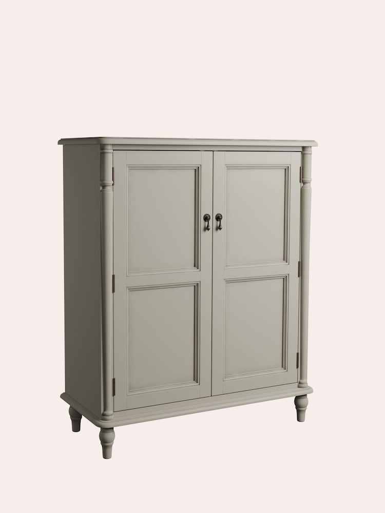 Laura Ashley Dove Grey Clifton Two-Door Shoe Storage Unit - Image 4 of 6