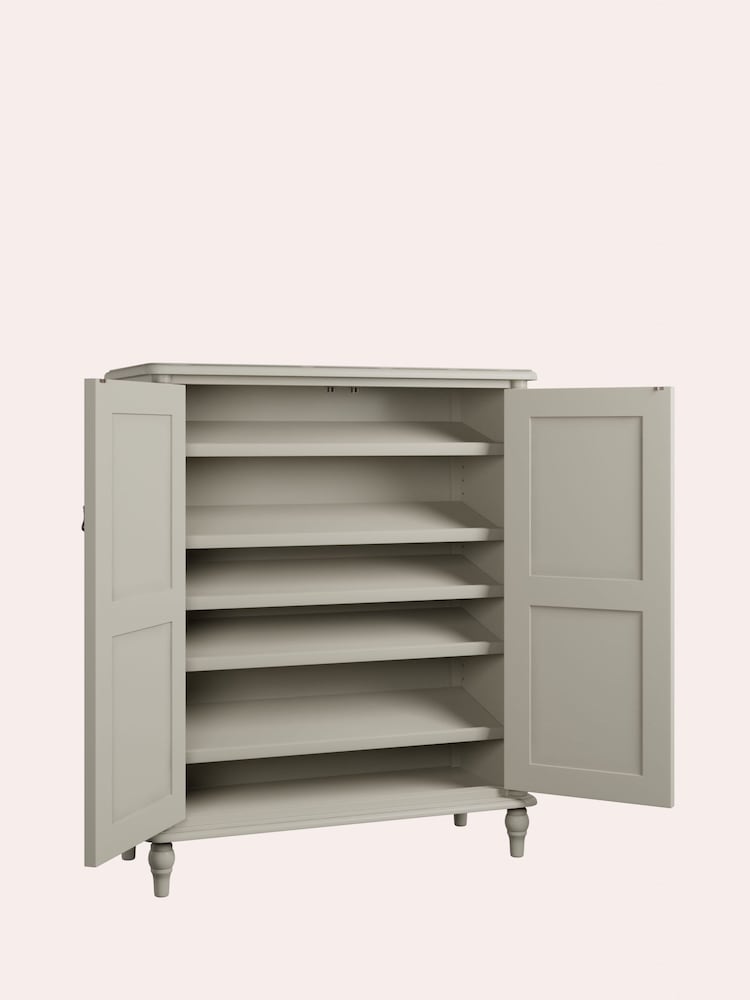 Laura Ashley Dove Grey Clifton Two-Door Shoe Storage Unit - Image 6 of 6