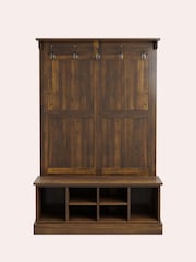 Laura Ashley Dark Chestnut Laura Ashley Garrat Tall Storage Bench With Coat Rack - Image 2 of 5