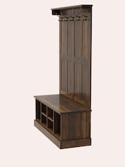 Laura Ashley Dark Chestnut Laura Ashley Garrat Tall Storage Bench With Coat Rack - Image 5 of 5