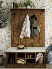 Laura Ashley Honey Laura Ashley Garrat Tall Storage Bench With Coat Rack - Image 2 of 5