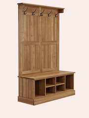 Laura Ashley Honey Laura Ashley Garrat Tall Storage Bench With Coat Rack - Image 5 of 5