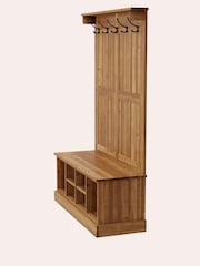 Laura Ashley Honey Laura Ashley Garrat Tall Storage Bench With Coat Rack - Image 6 of 6