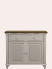 Laura Ashley Pale French Grey Hanover 2 Door 2 Drawer Narrow Sideboard - Image 2 of 5