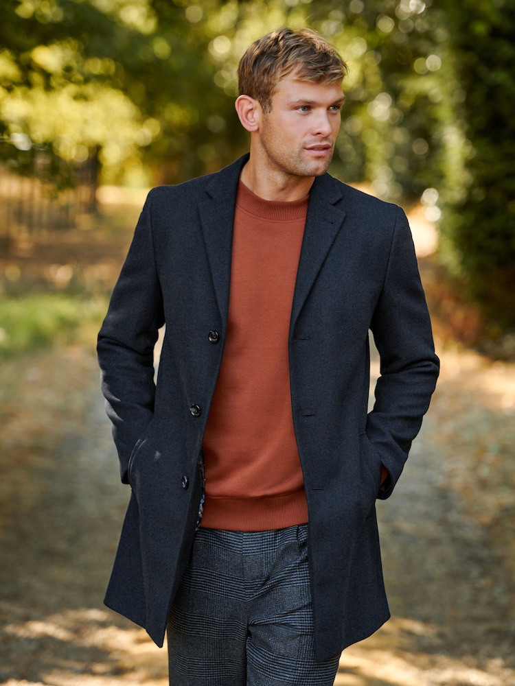 Navy Blue Epsom Overcoat - Image 1 of 13