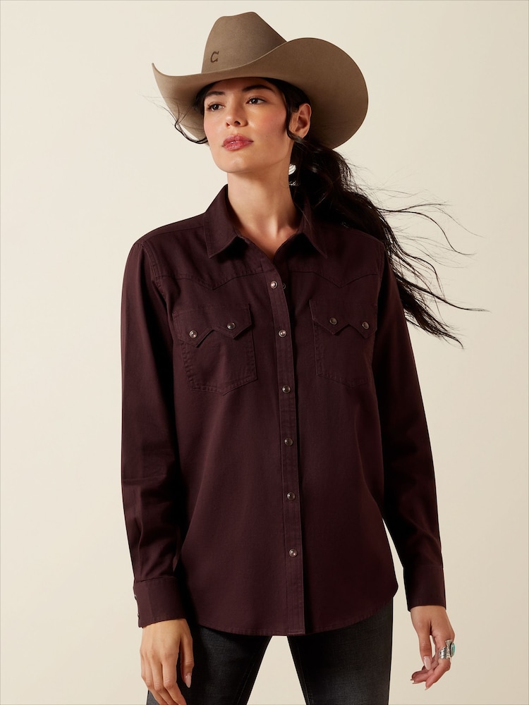 Ariat Purple Earthbound West Long Sleeve Shirt - Image 2 of 6 Ariat Purple Earthbound West Long Sleeve Shirt - Image 2 of 6
