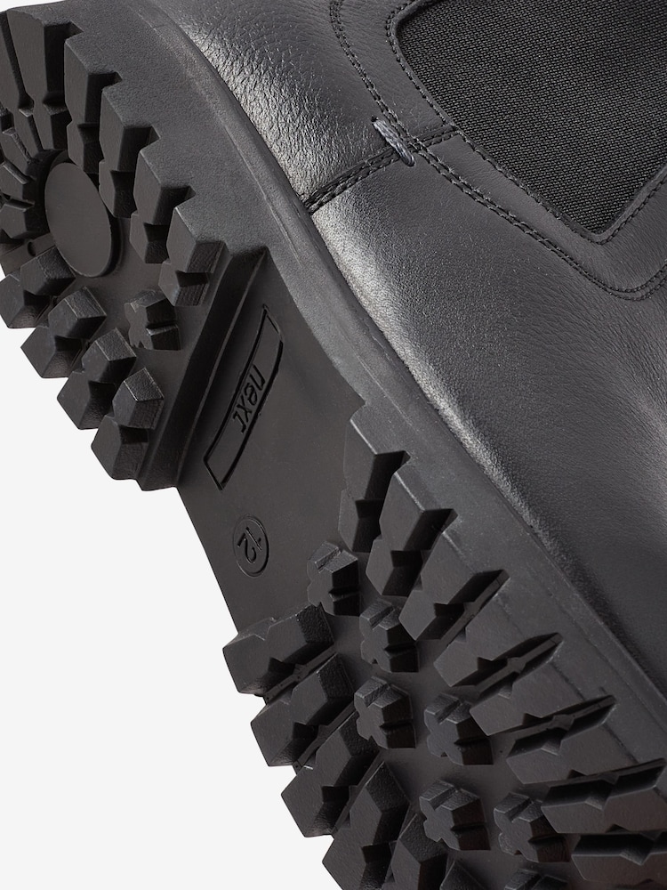 Schwarz - Thinsulate™ Warmgefütterte Chelsea-Stiefel aus Leder - Bild 10 von 10