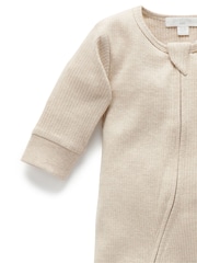 Purebaby Natural Rib Zip Footless Sleepsuit - Image 2 of 4