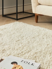 Ivory White Premium Cosy Shaggy Rug - Image 3 of 5