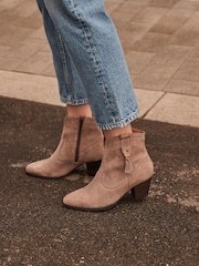 Mink Brown Forever Comfort Black Tassel Detail Western Boots - Image 1 of 1