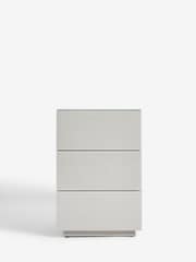 Dark Natural Sloane Glass Collection Luxe 3 Drawer Bedside Table - Image 2 of 8