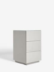 Dark Natural Sloane Glass Collection Luxe 3 Drawer Bedside Table - Image 3 of 8