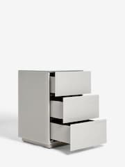 Dark Natural Sloane Glass Collection Luxe 3 Drawer Bedside Table - Image 5 of 8