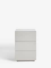 Dark Natural Sloane Glass Collection Luxe 3 Drawer Bedside Table - Image 6 of 8