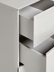 Dark Natural Sloane Glass Collection Luxe 3 Drawer Bedside Table - Image 7 of 8