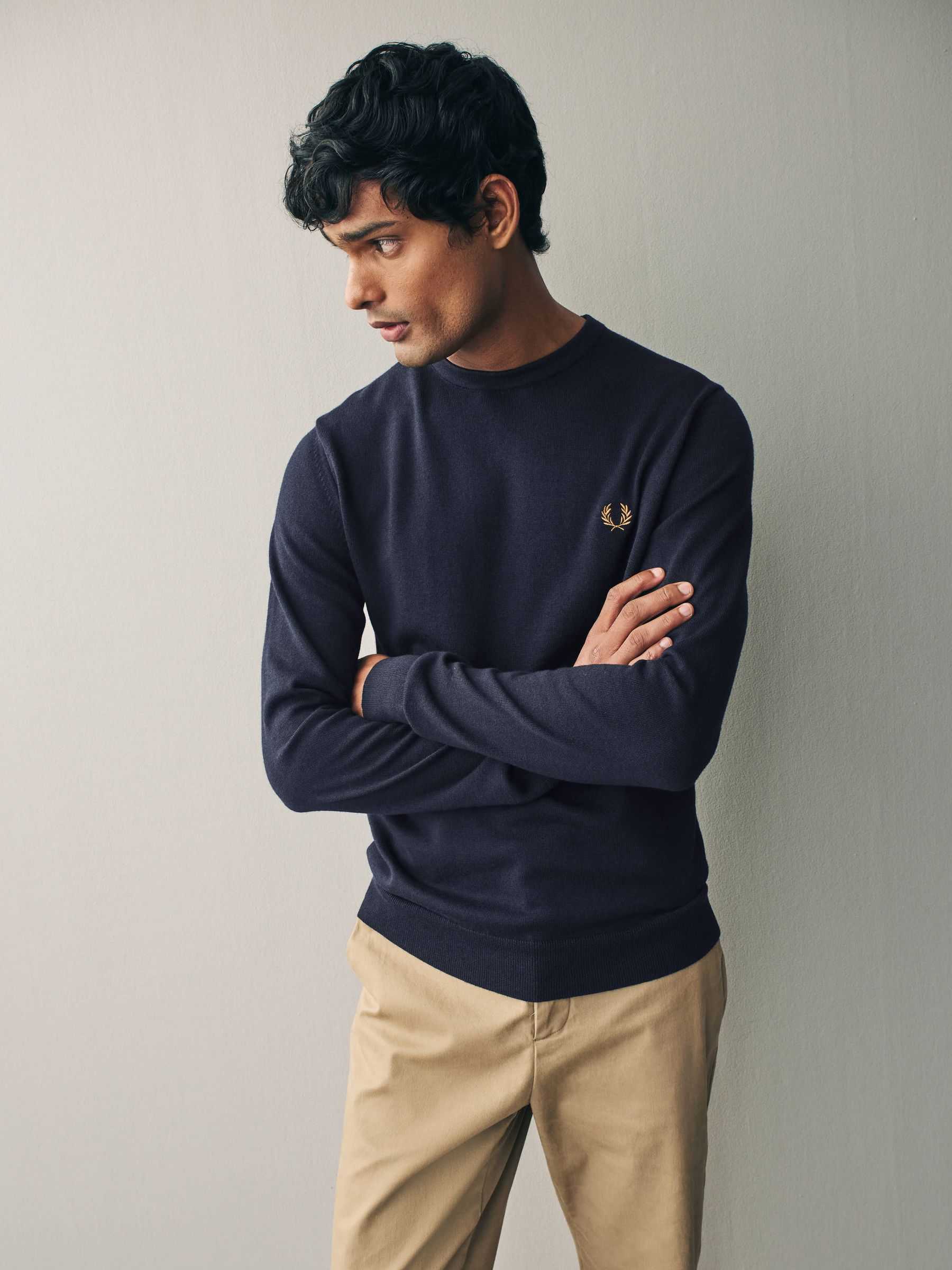 Buy Fred Perry Navy Classic Crew-Neck Jumper from Next Indonesia