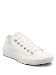 Converse White Leather Low Top Trainers - Image 3 of 7