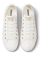 Converse White Leather Low Top Trainers - Image 6 of 7