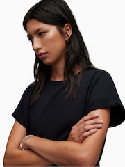 AllSaints Black 100% Cotton Anna Midi Dress - Image 2 of 7