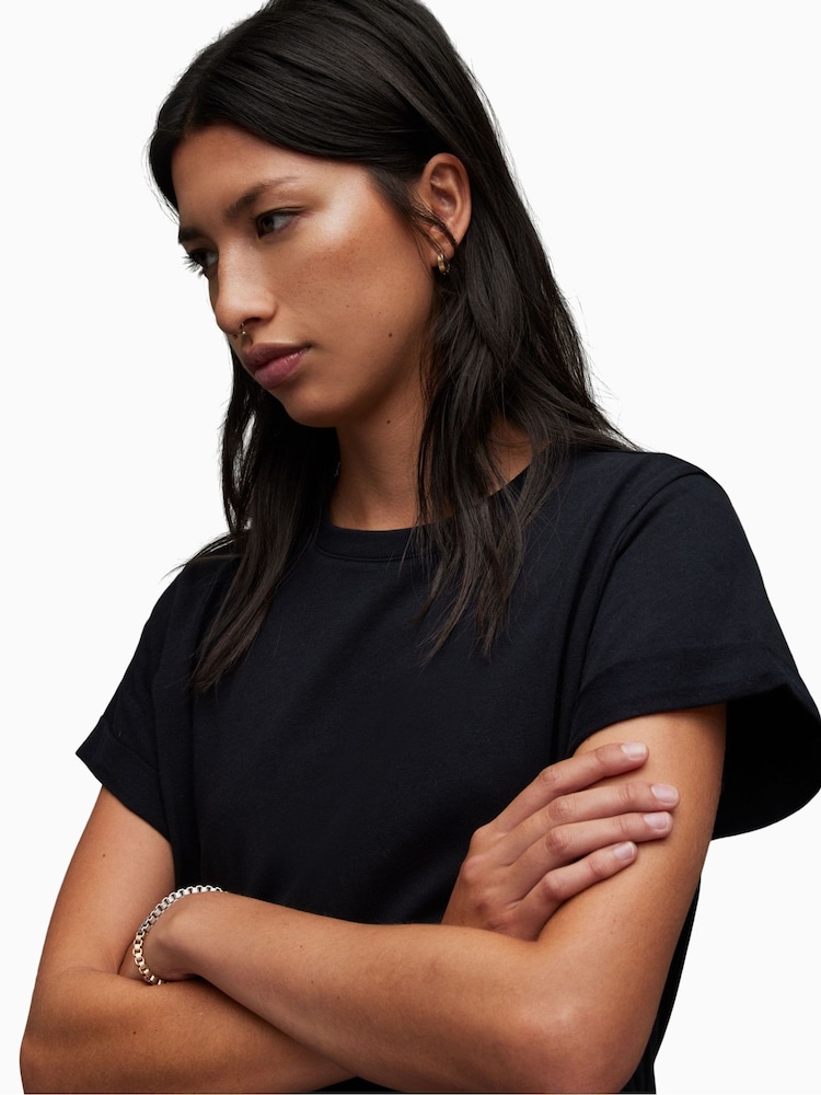 AllSaints Black 100% Cotton Anna Midi Dress - Image 2 of 7