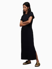 AllSaints Black 100% Cotton Anna Midi Dress - Image 5 of 7