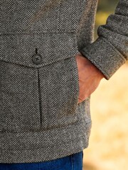 Light Grey Four Pocket Funnel Neck Coat - Image 5 of 10