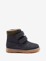Blue Standard Fit (F) Leather Thermal Thinsulate™ Lined Touch Fastening Work Boots - Image 1 of 5