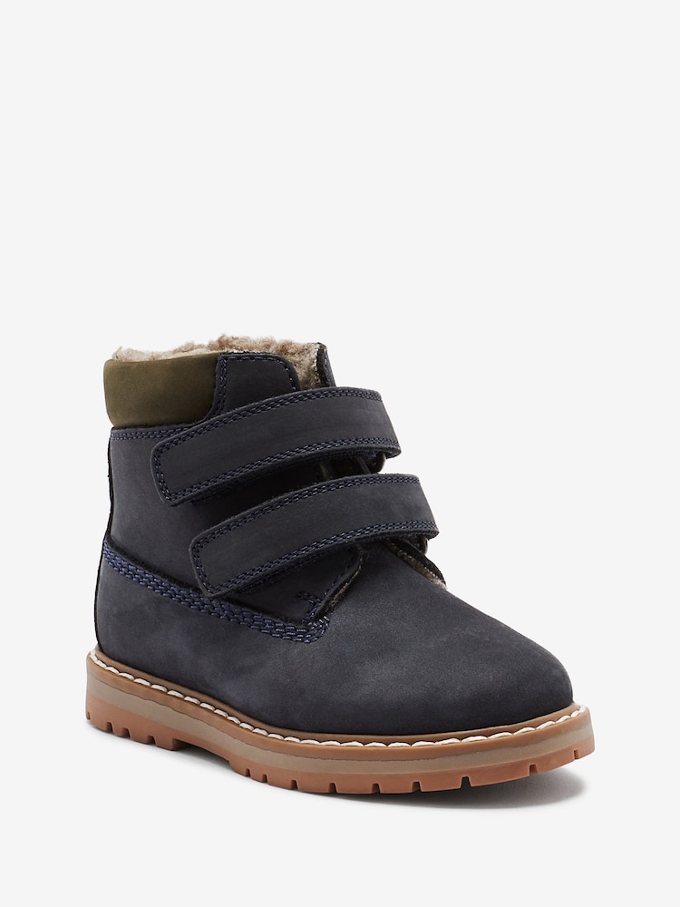 Blue Standard Fit (F) Leather Thermal Thinsulate™ Lined Touch Fastening Work Boots - Image 2 of 5