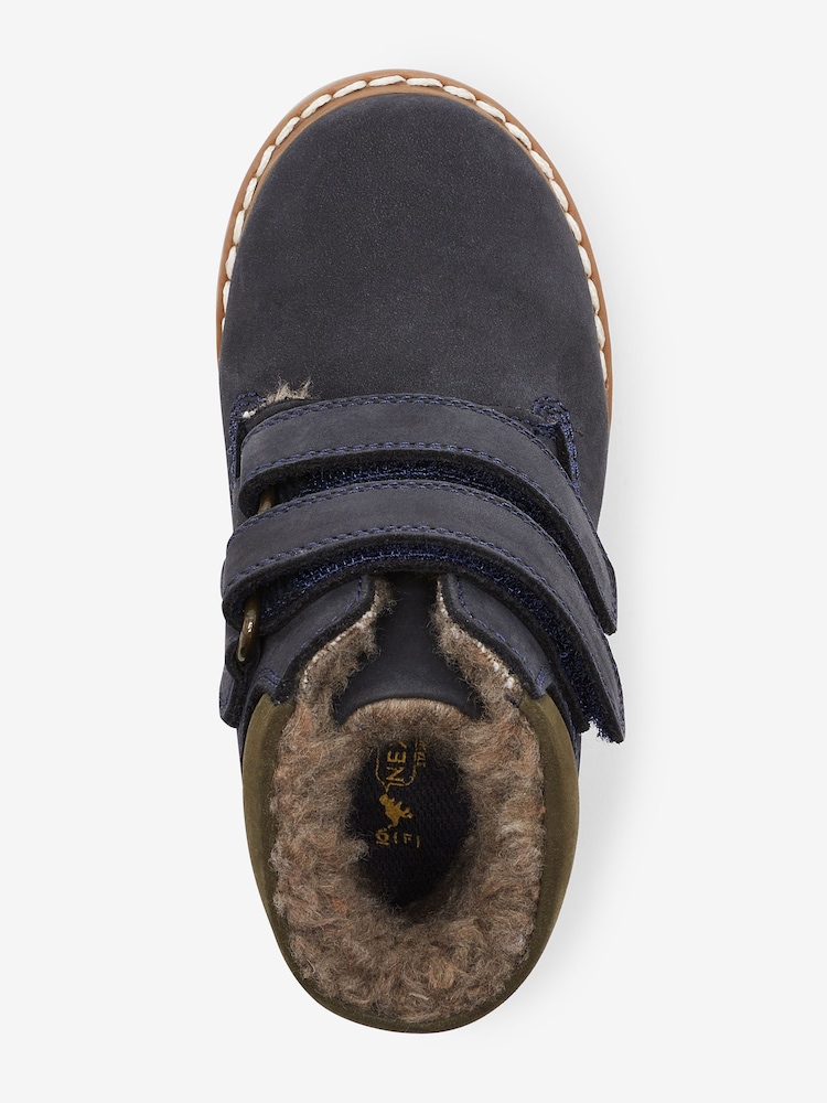 Blue Standard Fit (F) Leather Thermal Thinsulate™ Lined Touch Fastening Work Boots - Image 4 of 5
