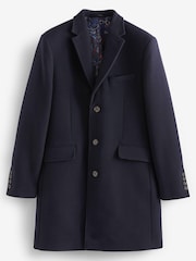 Navy Blue Signature Epsom Coat With Cashmere - Image 10 of 14