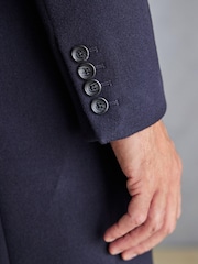 Navy Blue Signature Epsom Coat With Cashmere - Image 7 of 14