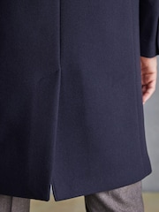 Navy Blue Signature Epsom Coat With Cashmere - Image 8 of 14