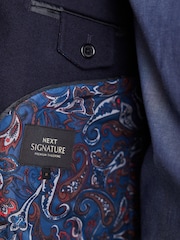 Navy Blue Signature Epsom Coat With Cashmere - Image 9 of 14