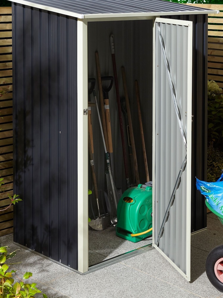 Rowlinson Grey Garden Trentvale Metal Pent Shed - Image 1 of 6
