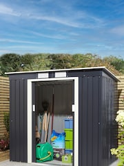 Rowlinson Grey Garden Trentvale 6x4 Metal Pent Shed - Image 2 of 6