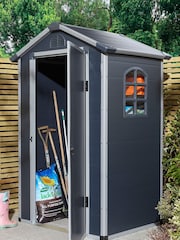 Rowlinson Garden Products Grey Airevale Shed 4x3 - Image 1 of 5