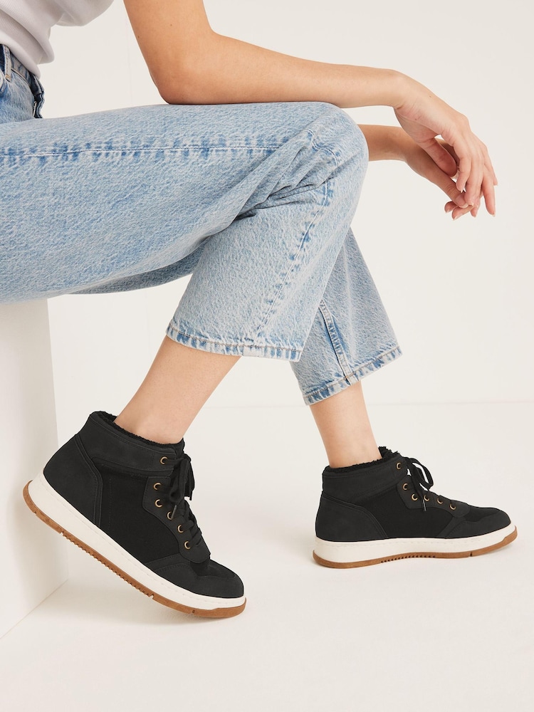 Black Forever Comfort Retro High Top Trainers - Image 1 of 7